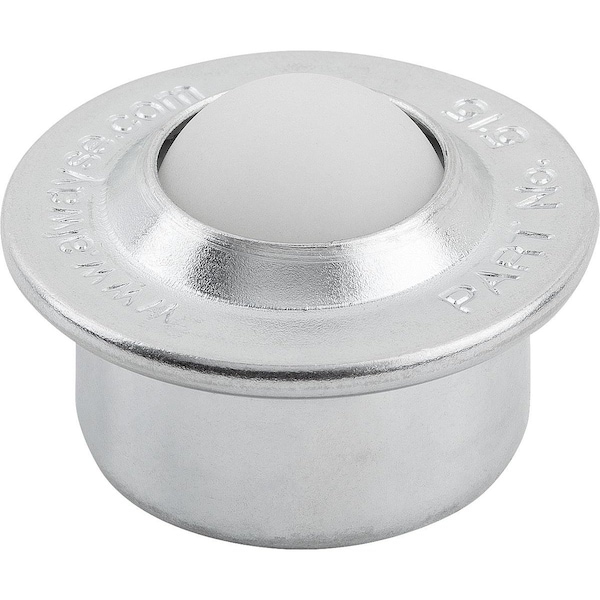 Ball Transfer Unit Housing, Form:C Steel, Comp:Polyamide